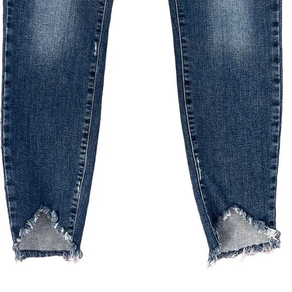 Paige SZ 27 Verdugo Crop Jeans Low-Rise Stretch 5-Pocket Whiskered Zip-Fly Blue - Picture 3 of 12